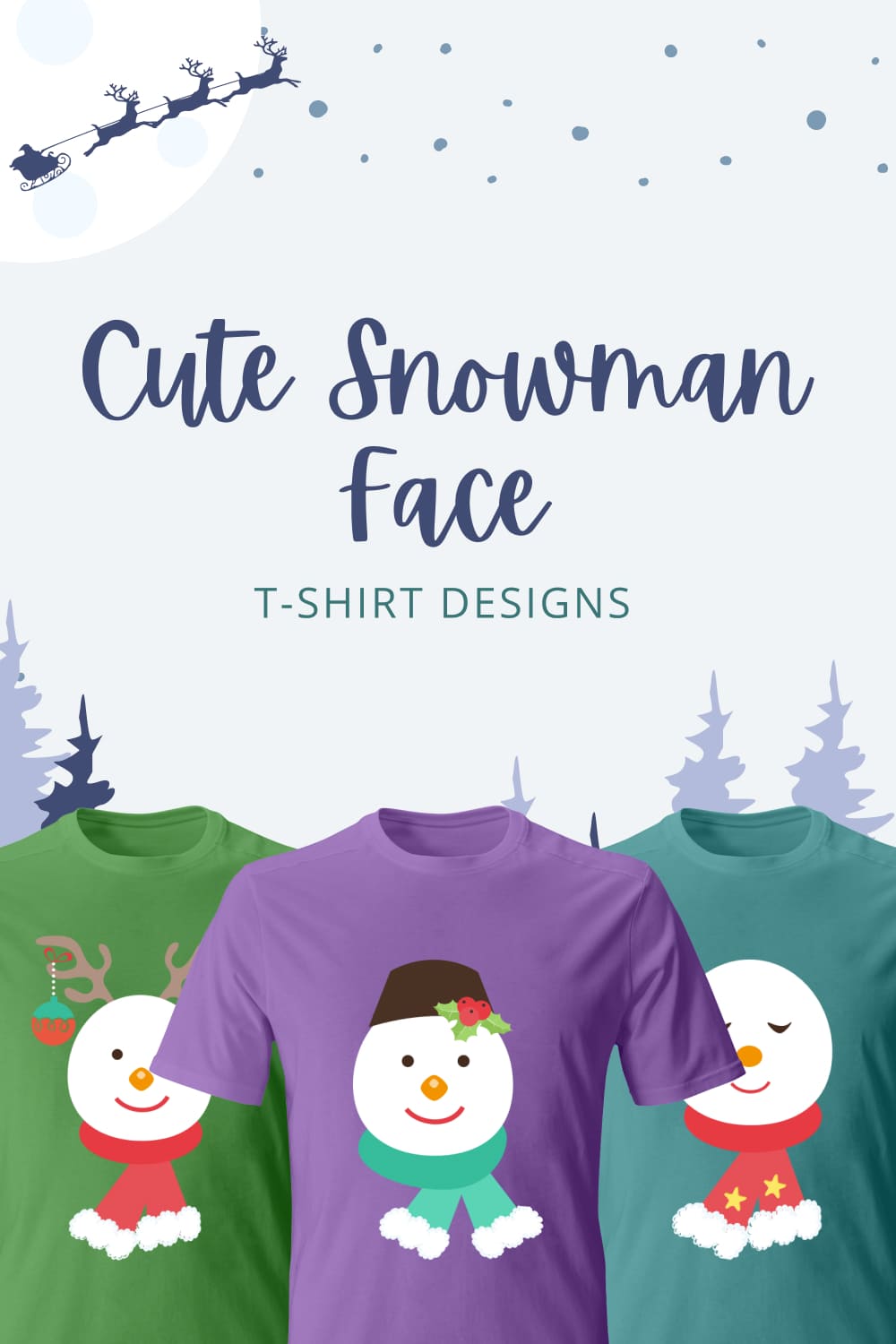 cute snowman face t shirt designs 03 806