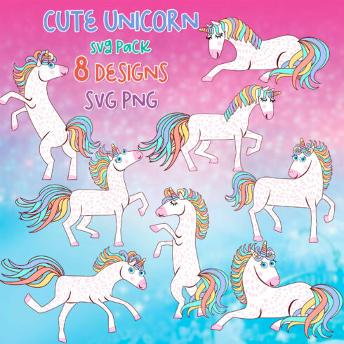 Cute Unicorn SVG - main image preview.