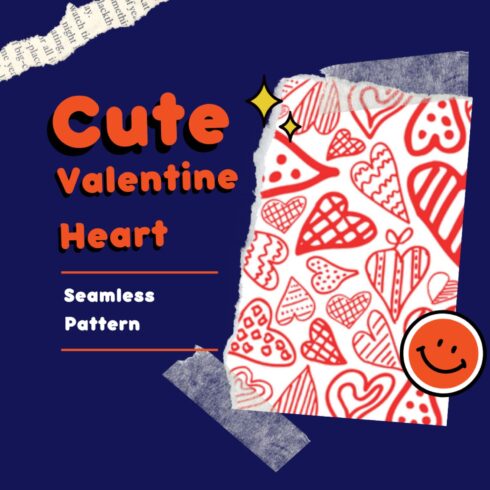12 Cute Valentine Heart Seamless Pattern.