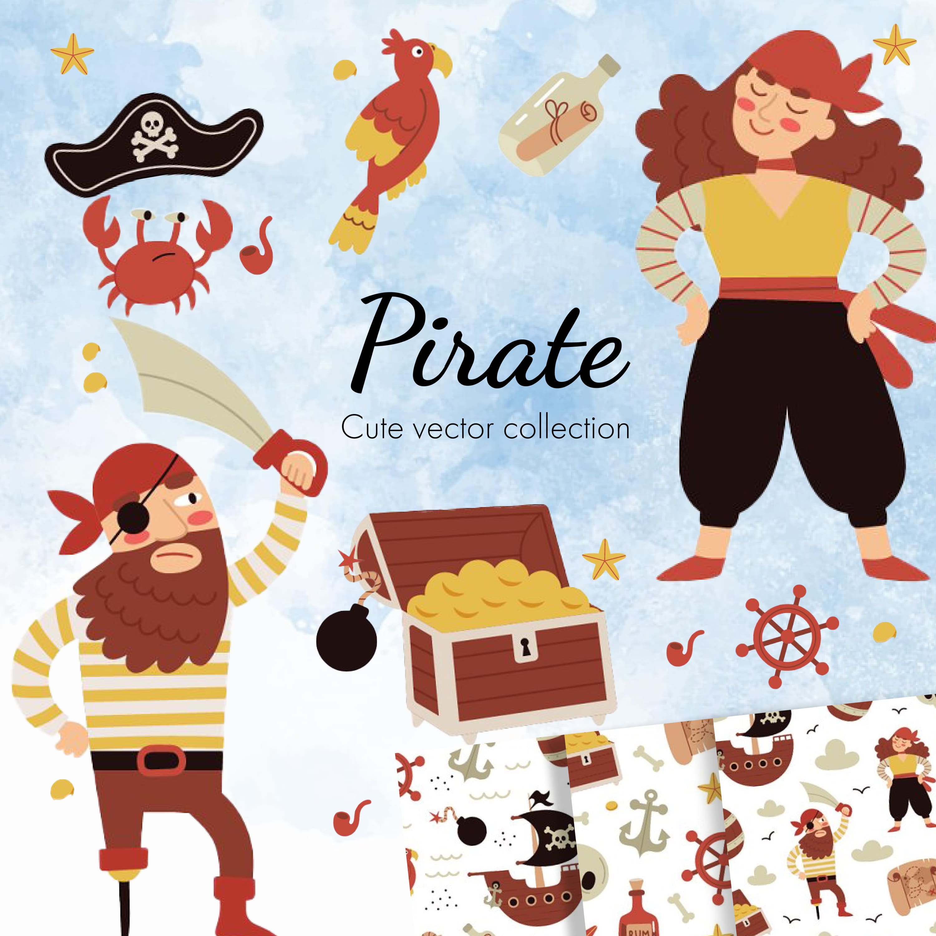 Cute vector pirate collection.