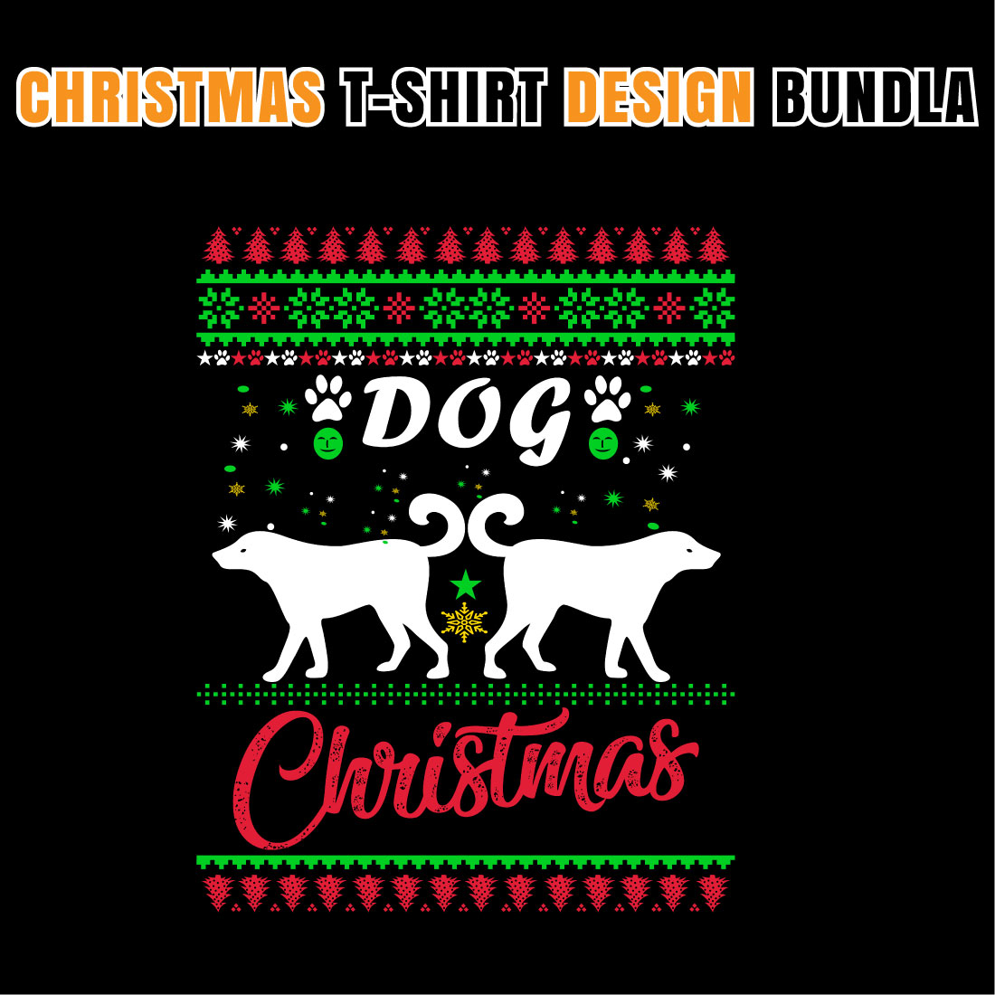 Christmas T-shirt Dog Designs Bundle V.1 facebook image.