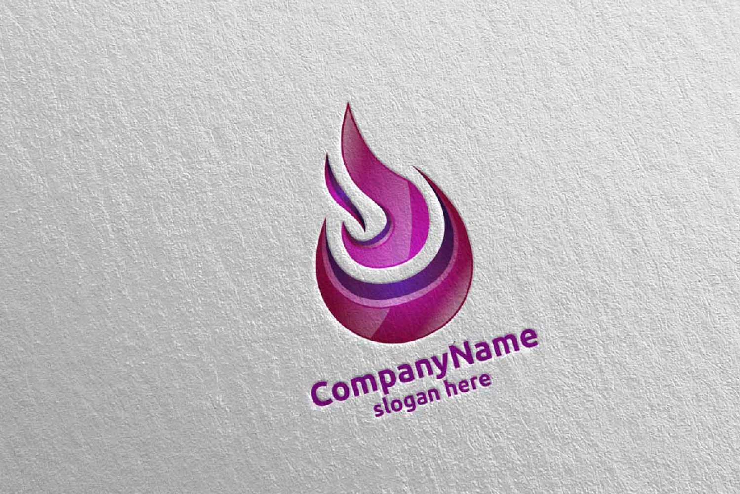 Use this pink logo with fire elements for your projects.