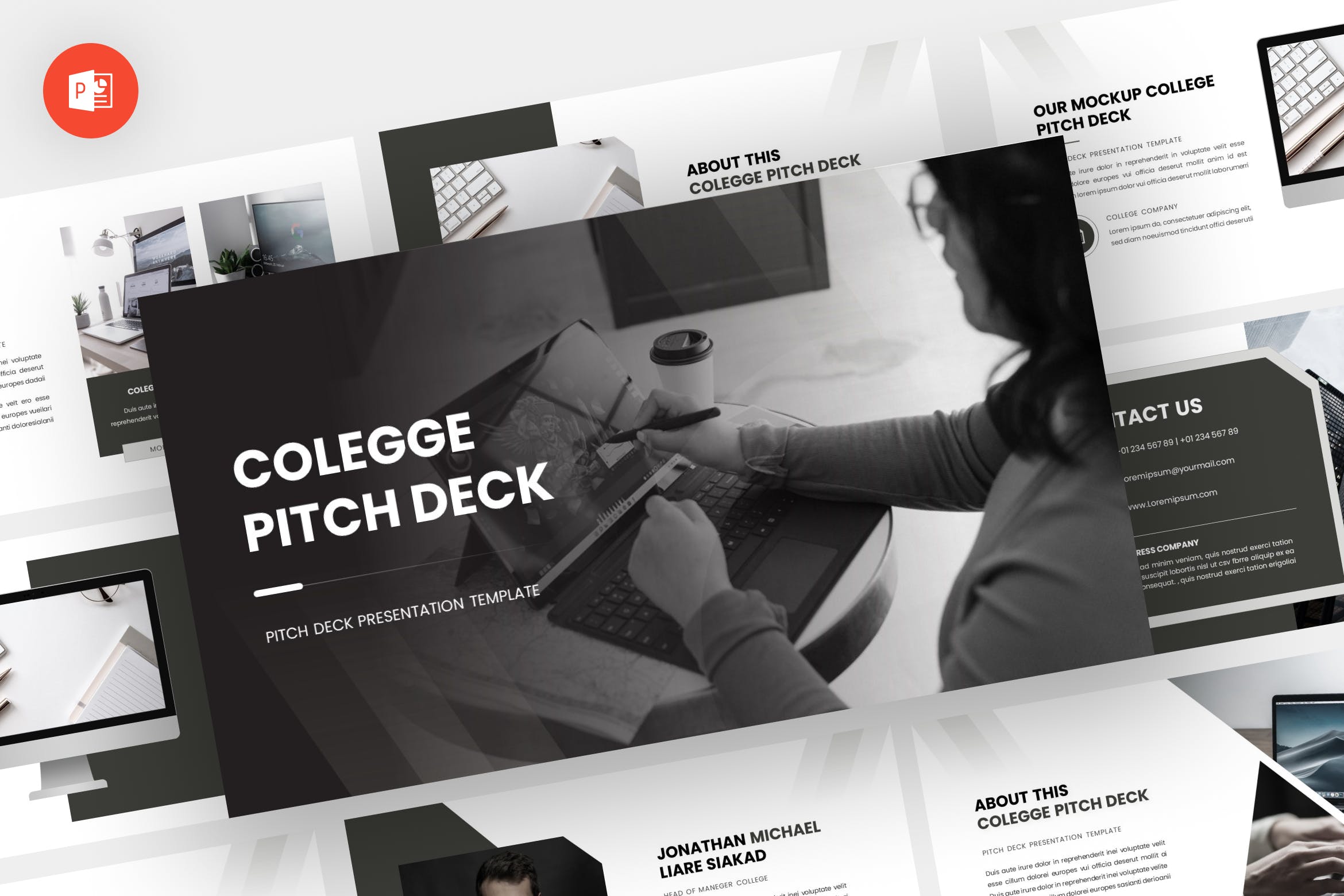 Cover image of College Pitch Deck Powerpoint Template.