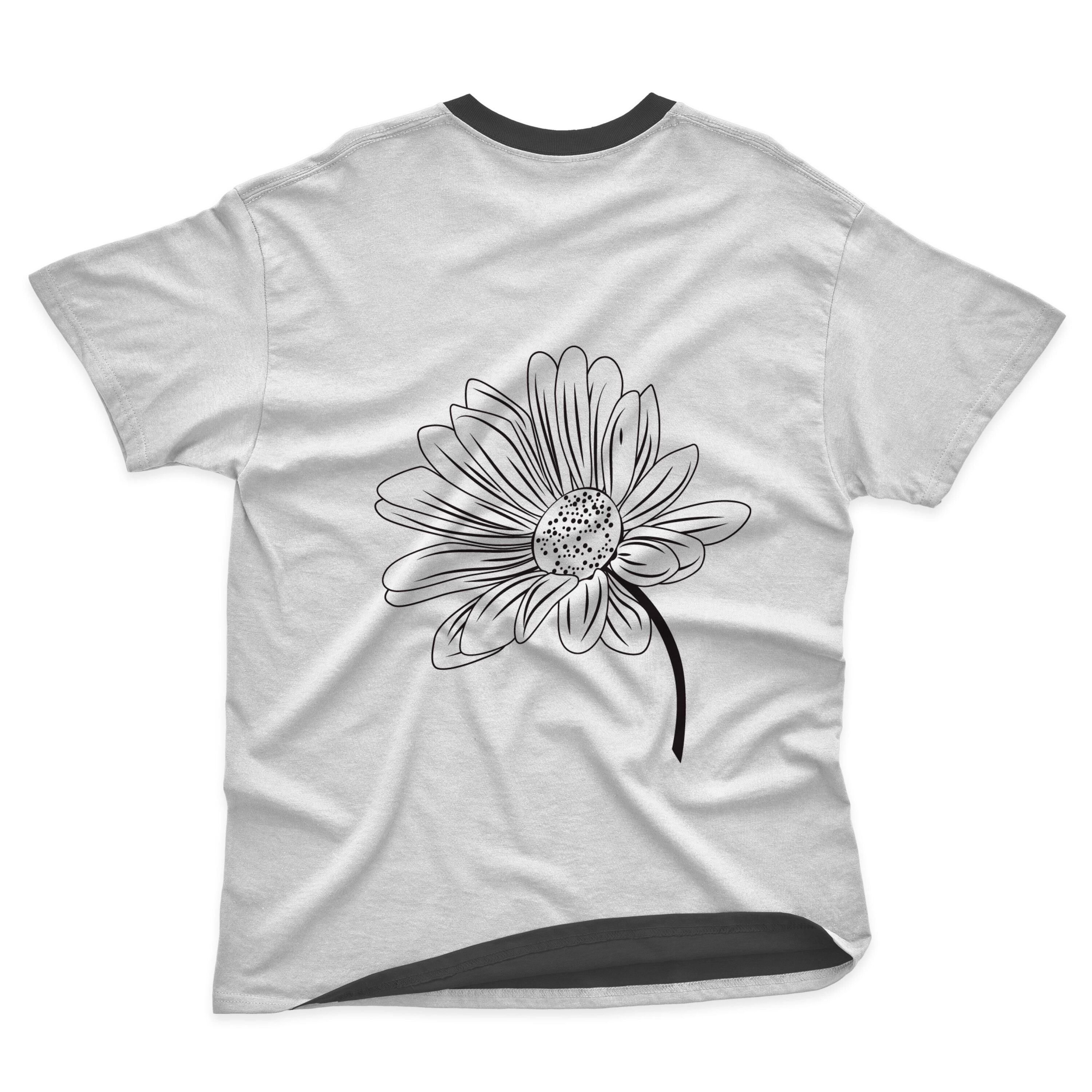 Daisy flower nature line art design t-shirt