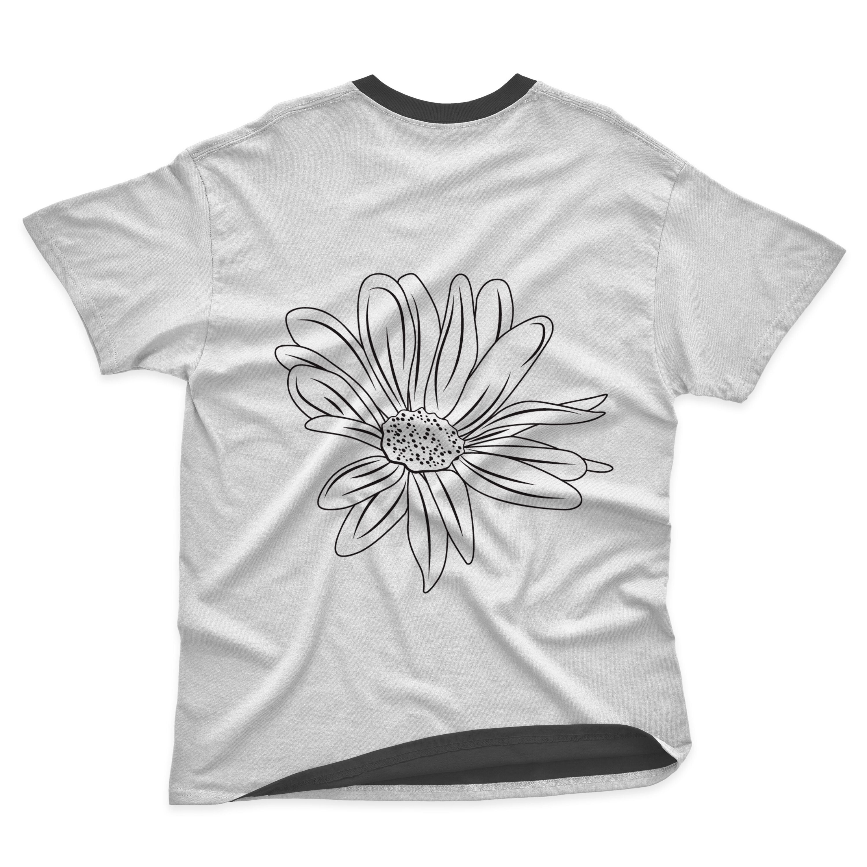 Outlined daisy design in minimalistic style.