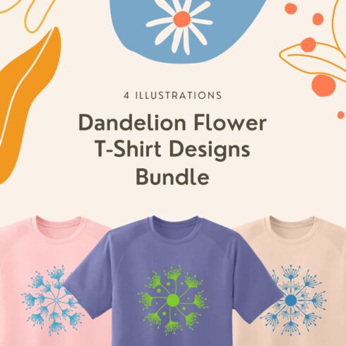 Collection from images of t-shirts with adorable dandelion prints.