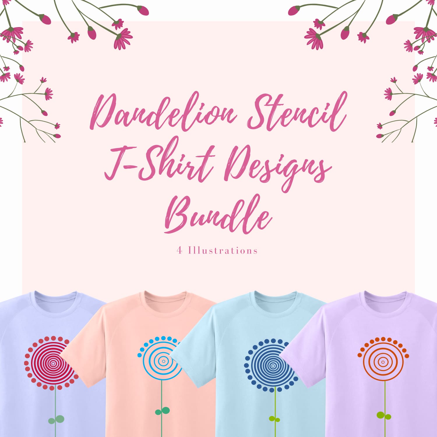 Collection from images of t-shirts with irresistible dandelion prints.