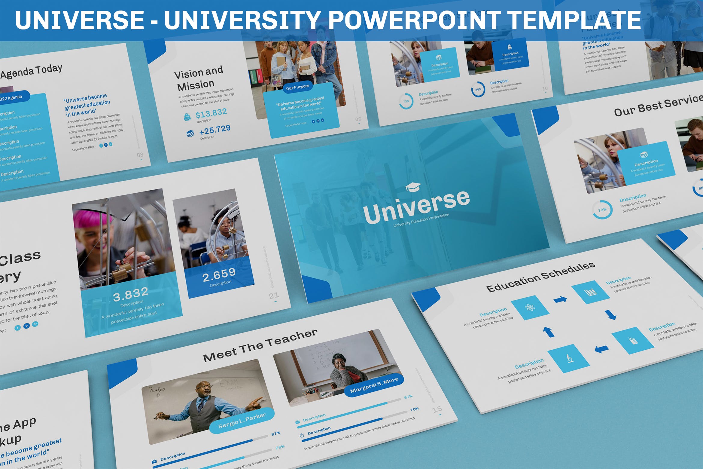 Cover image of Universe University Powerpoint Template.