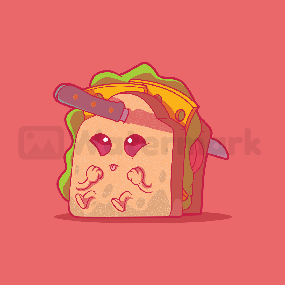 Dead Sandwich Character Vector Illustration cover image.