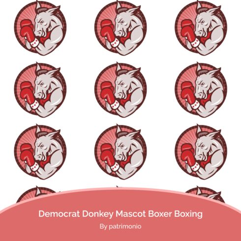 Democrat Donkey Mascot Boxer Boxing.