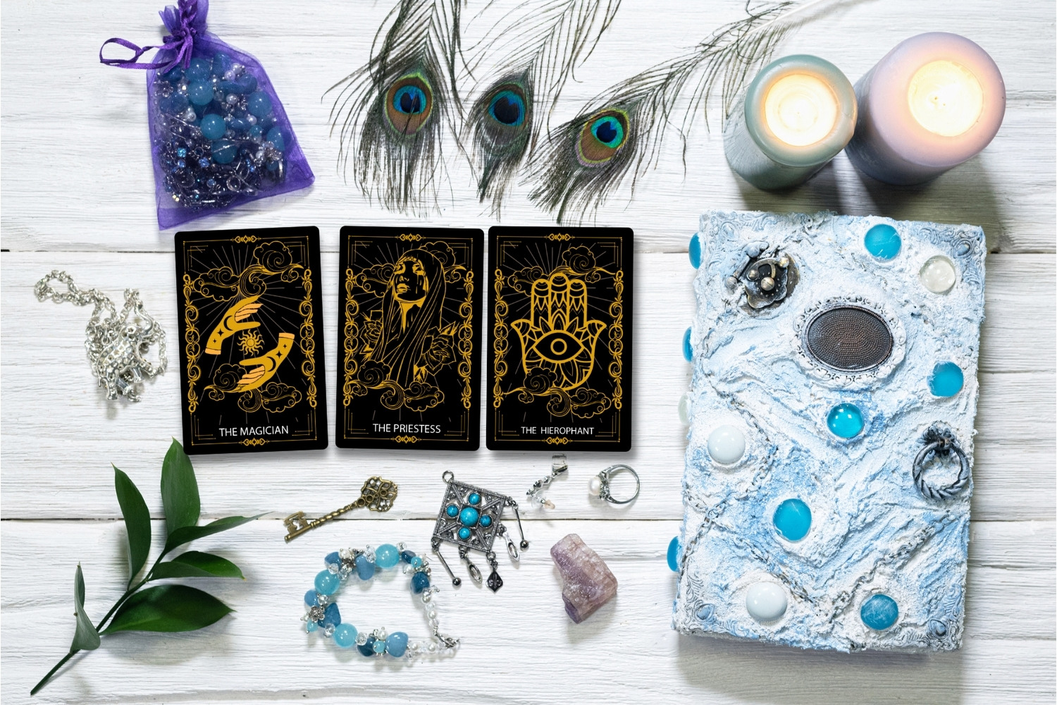 Tarot Cards - Editable Vector - 5 Designs - Gold & Black, magical design.