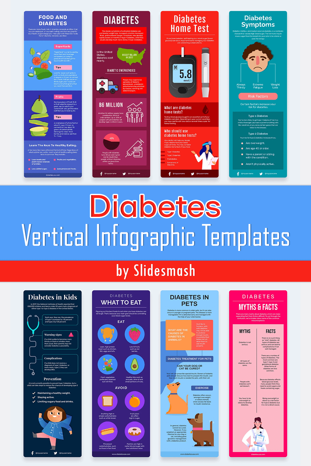 Diabetes Vertical Infographic Templates | Diagrams For PowerPoint, Illustrator, Keynote, Google Slides - Pinterest.