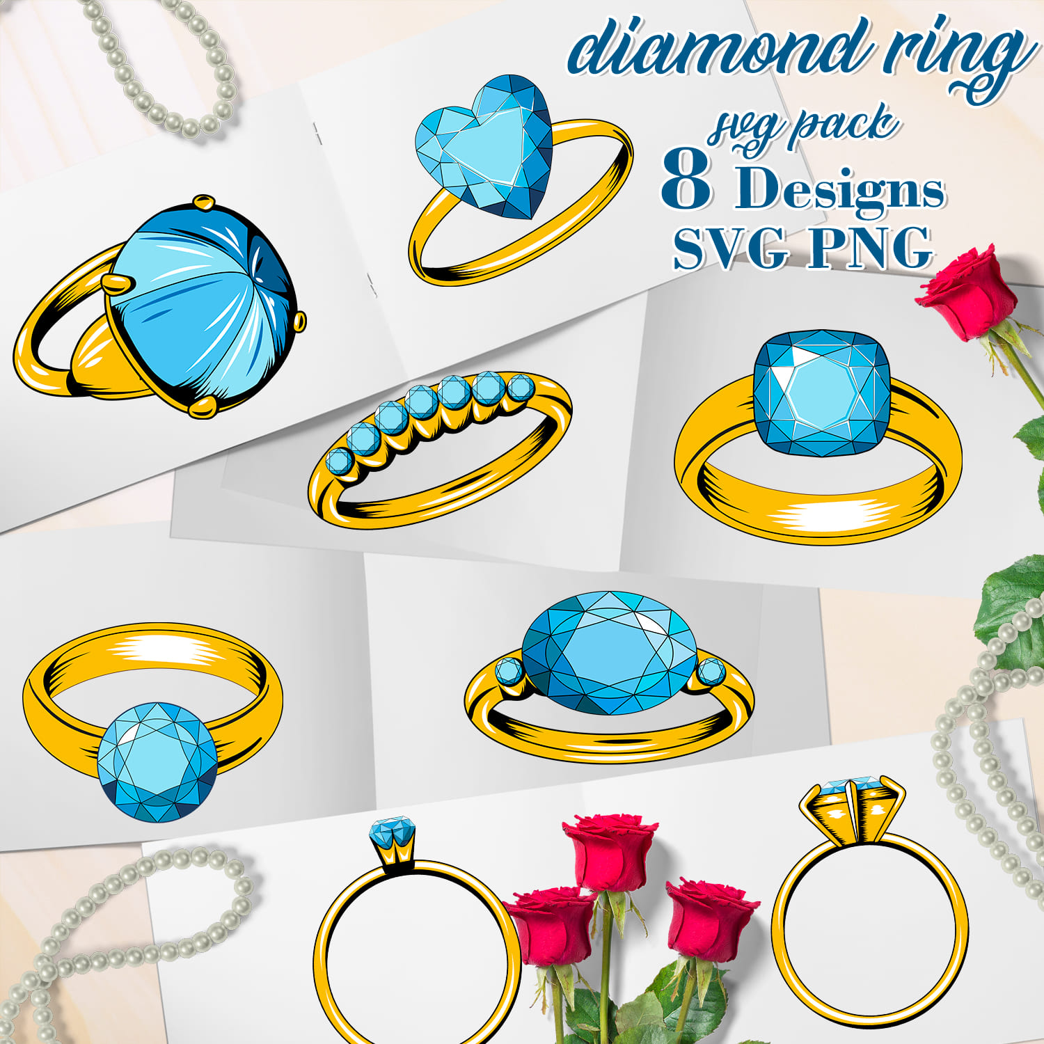 Diamond Ring SVG - main image preview.
