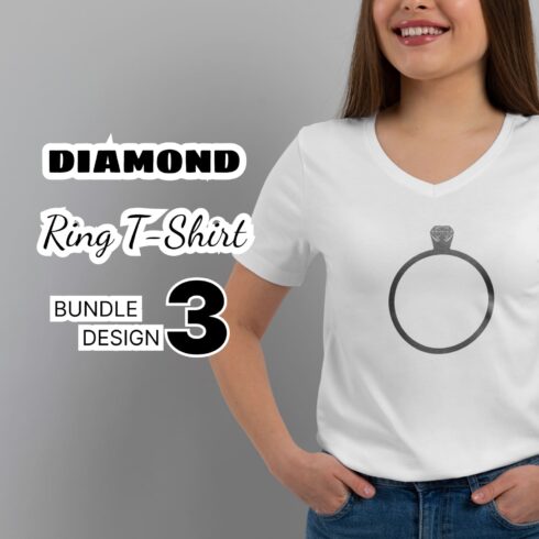 Image of a t-shirt with a fabulous print of a diamond ring.