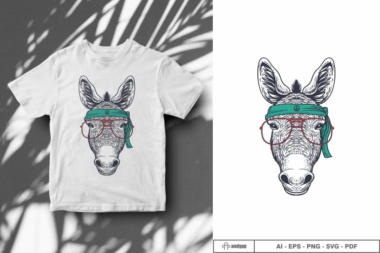 donkey hand drawn wearing a red glasses and bandana peace 1 4b7272c2040af4e9e25e8e560c192cf71c567b1428754a3a505596b2ea487f07 35