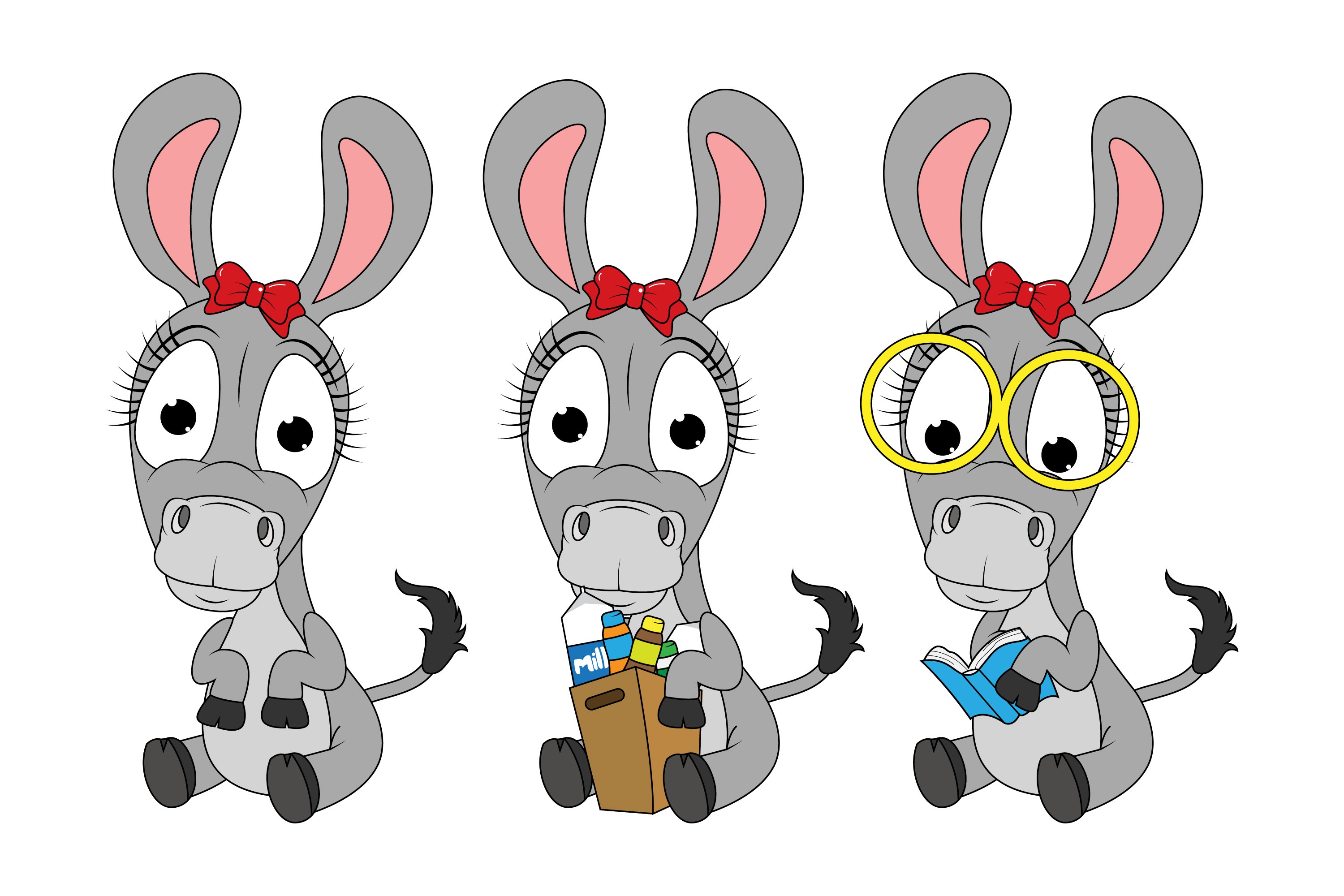 So cute donkey in the different looks.