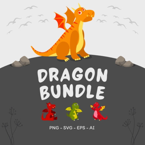 Dragon Clipart Set cover image.