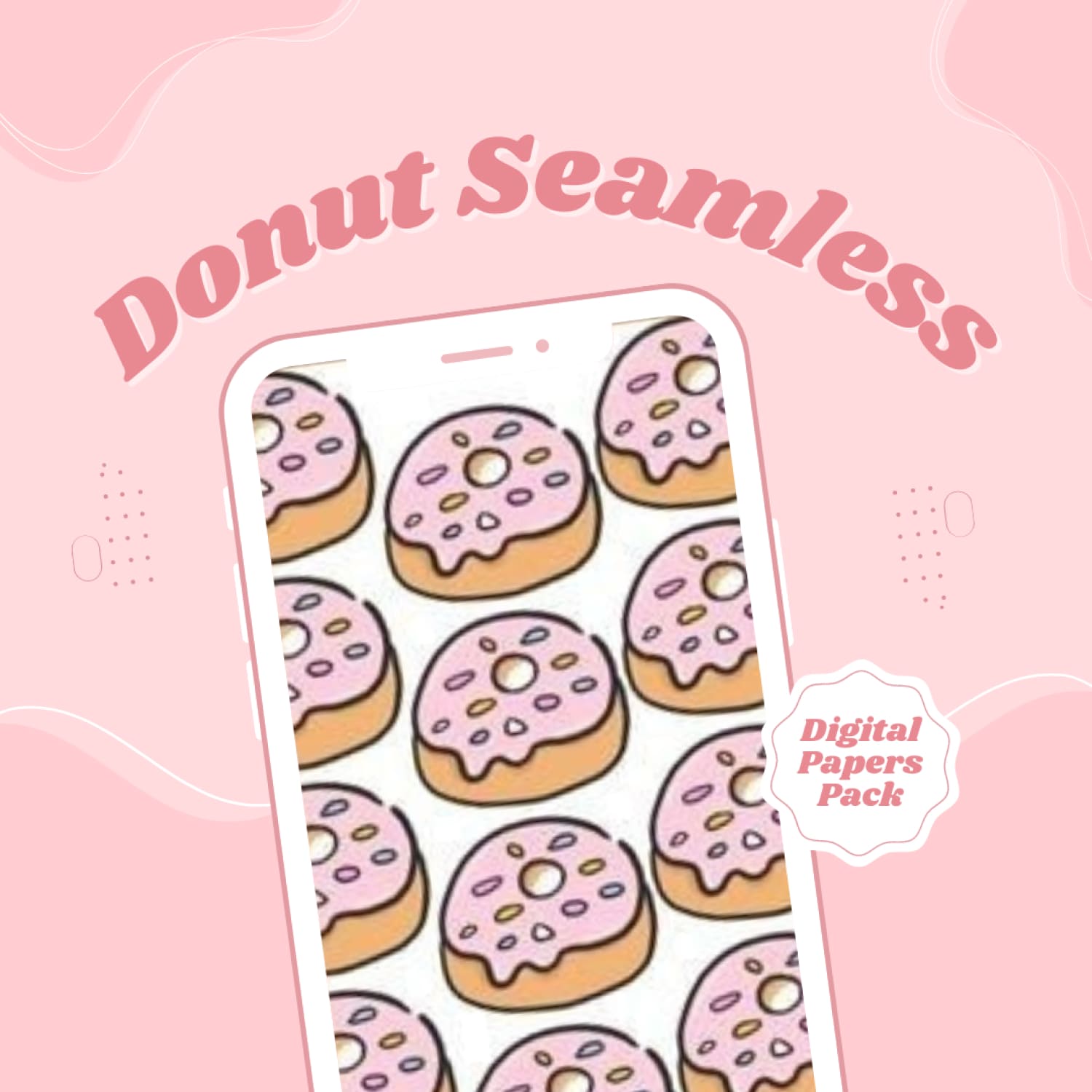 12 Donut Seamless Digital Papers Pack.