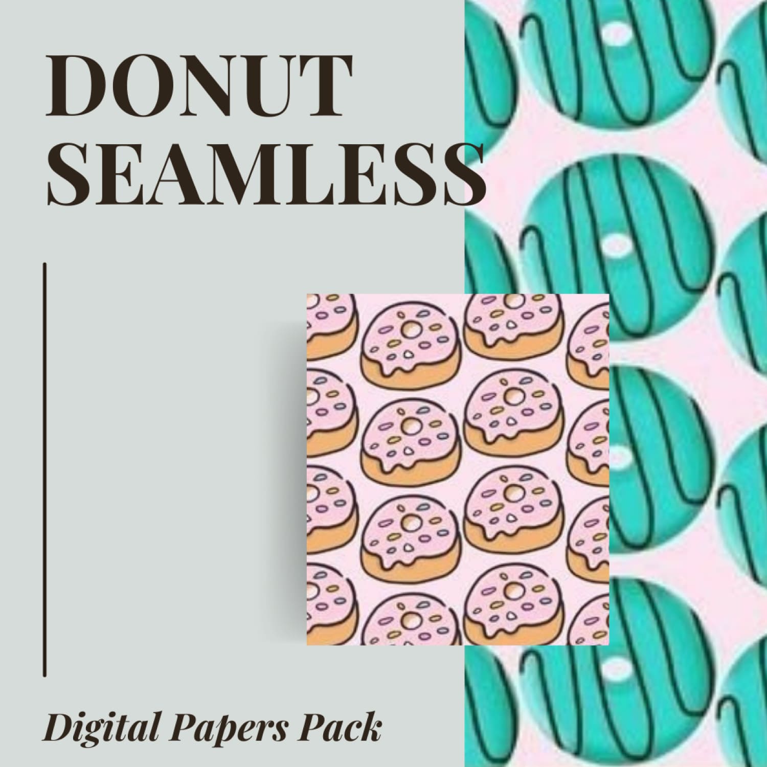 12 Donut Seamless Digital Papers Pack.