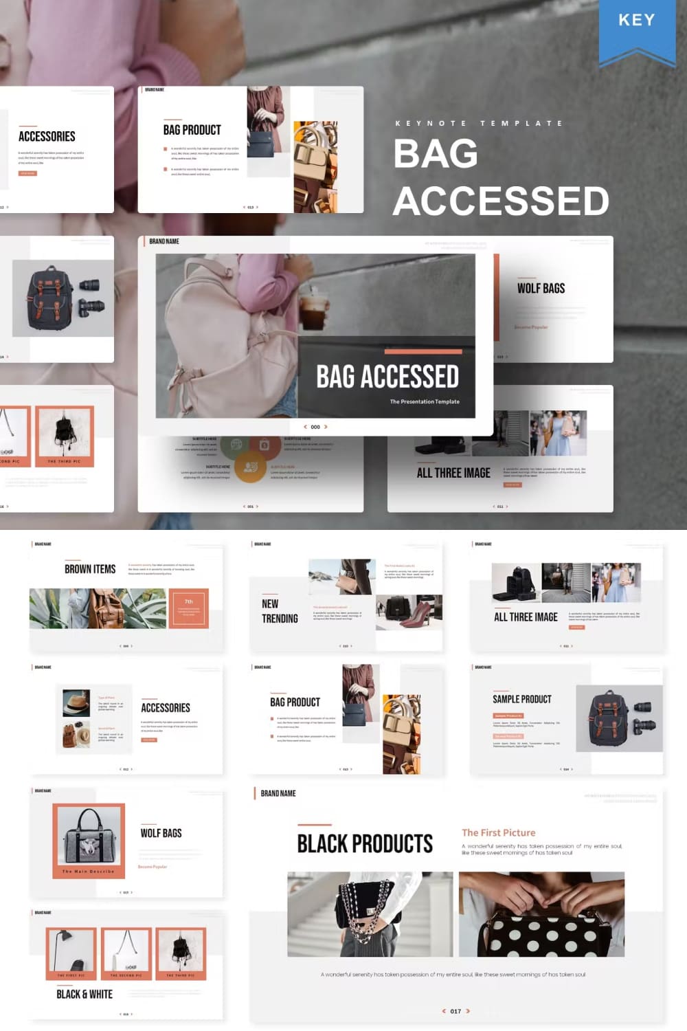 Bag Accessed | Keynote Template - Pinterest.