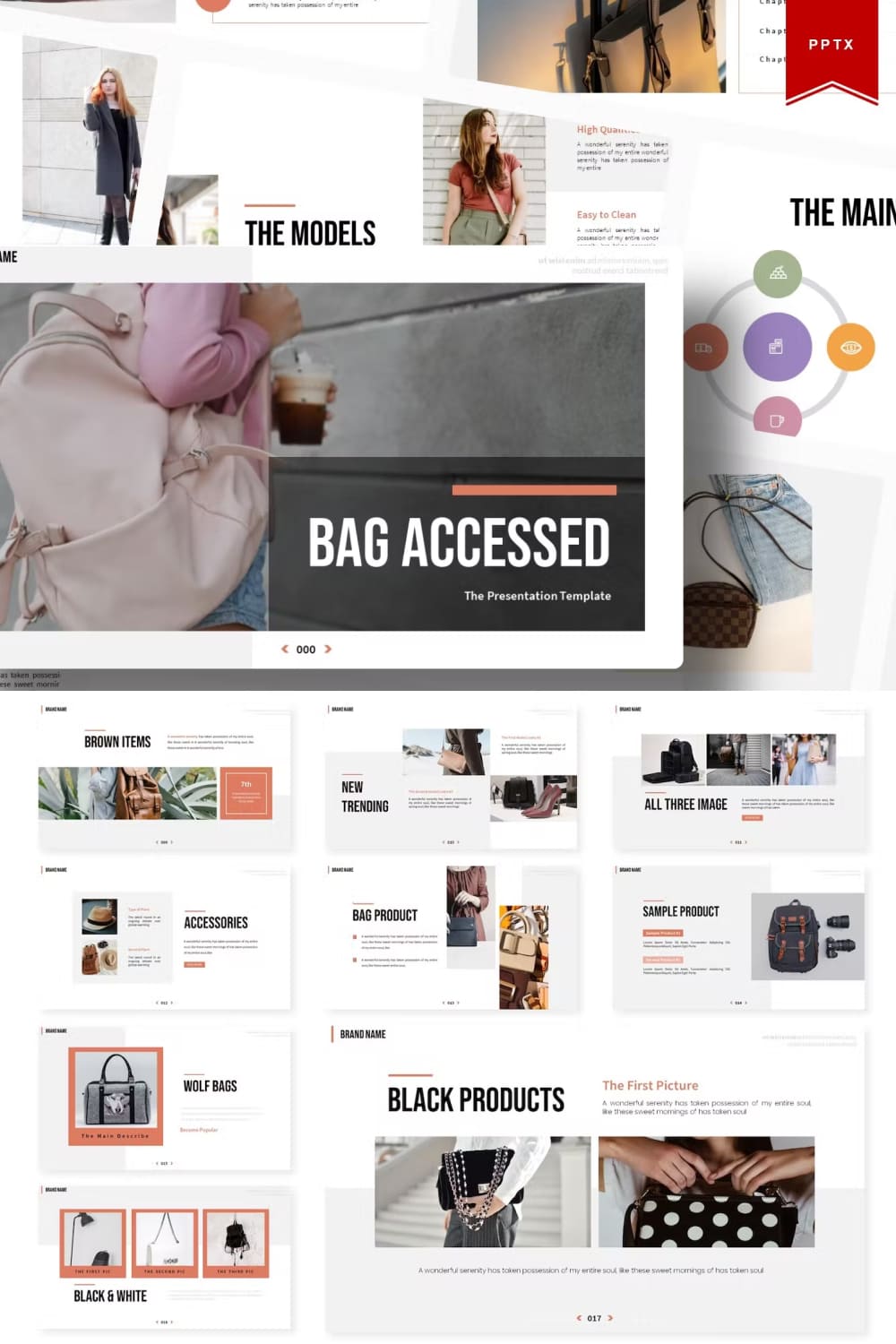 Bag Accessed | Powerpoint Template - Pinterest.