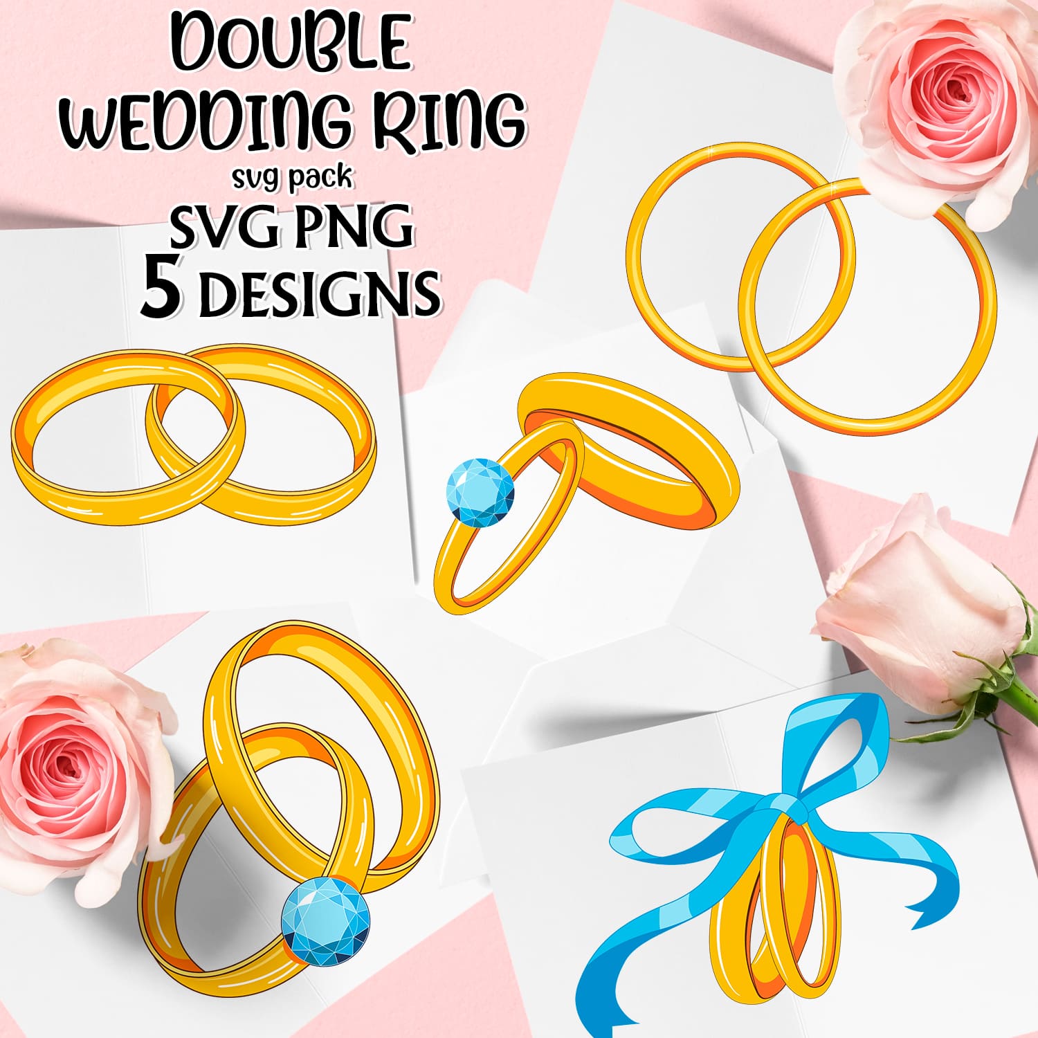 Double Wedding Ring SVG - pinterest image preview.