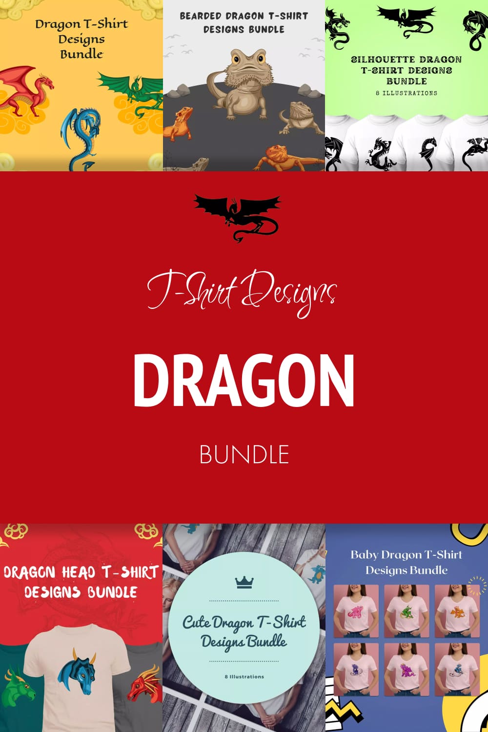 Dragon T-shirt Designs Bundle - Pinterest.