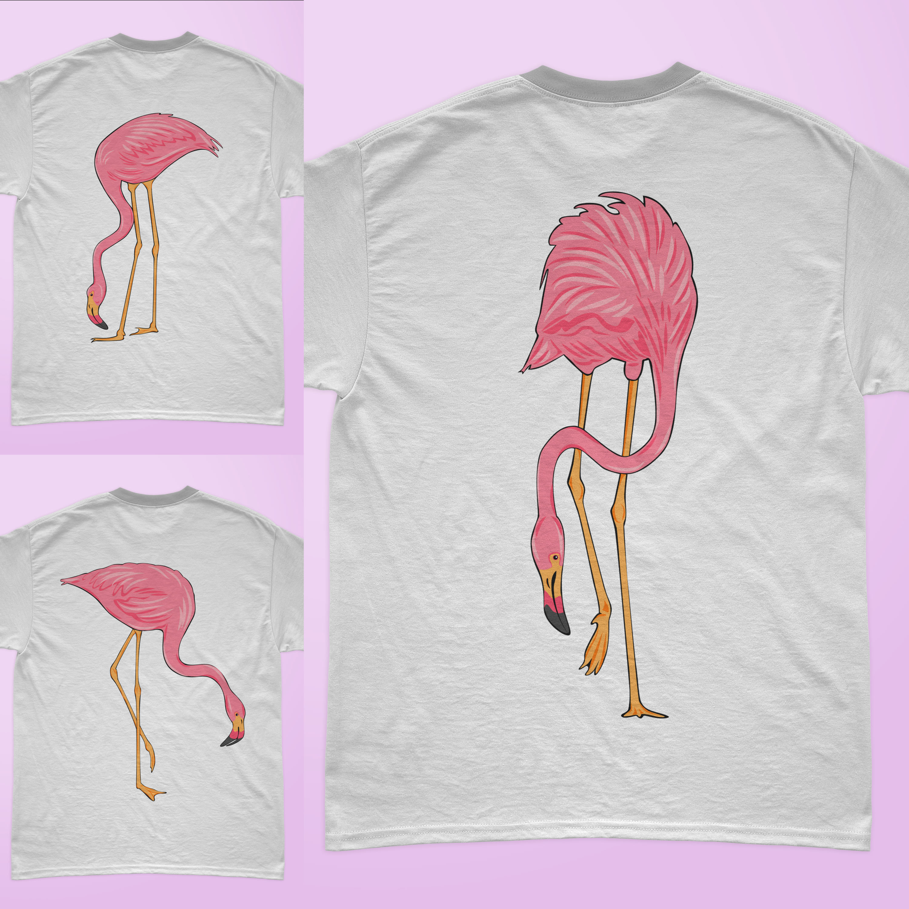 drinking flamingo SVG T-shirt Designs Bundle cover.