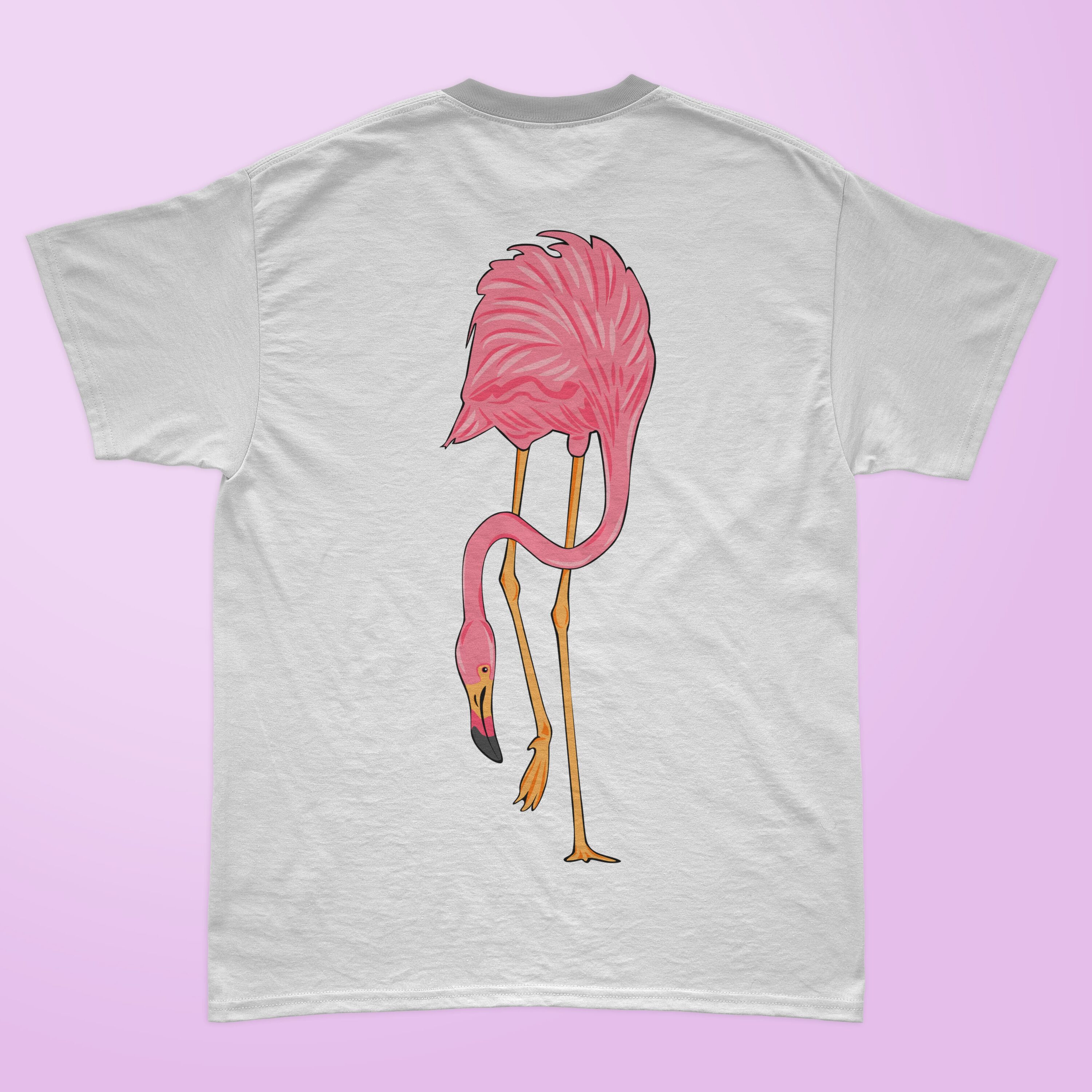 Interesting flamingo illustration for the different t-shirts.