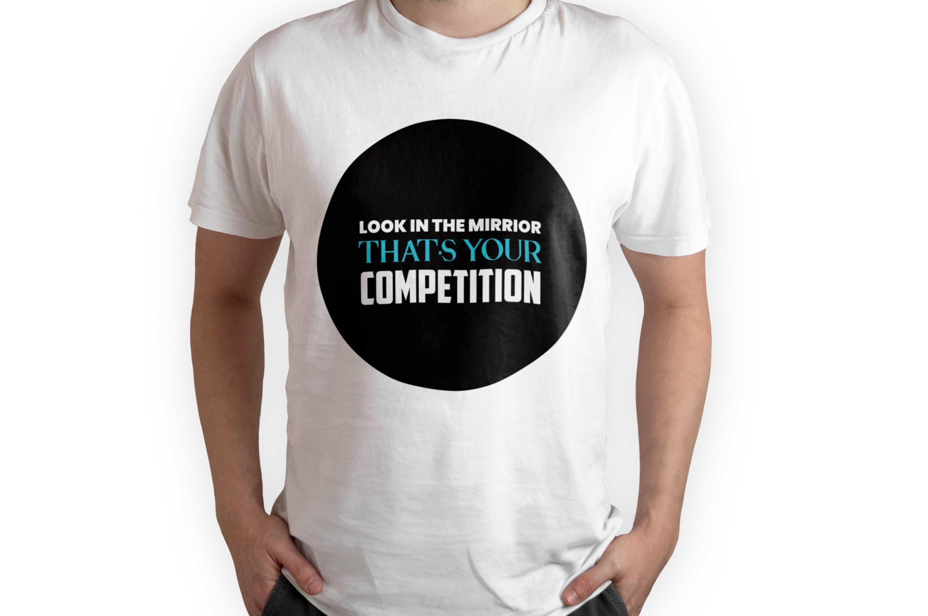 Bundle of 156 T-shirt Designs with Fitness Quotes, look in the mirror.