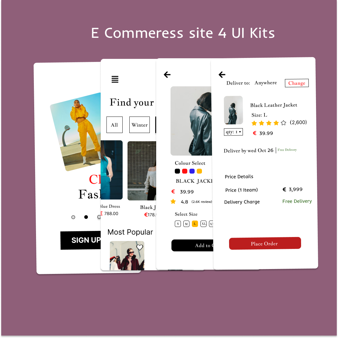 E-commerce UI Kits cover image.