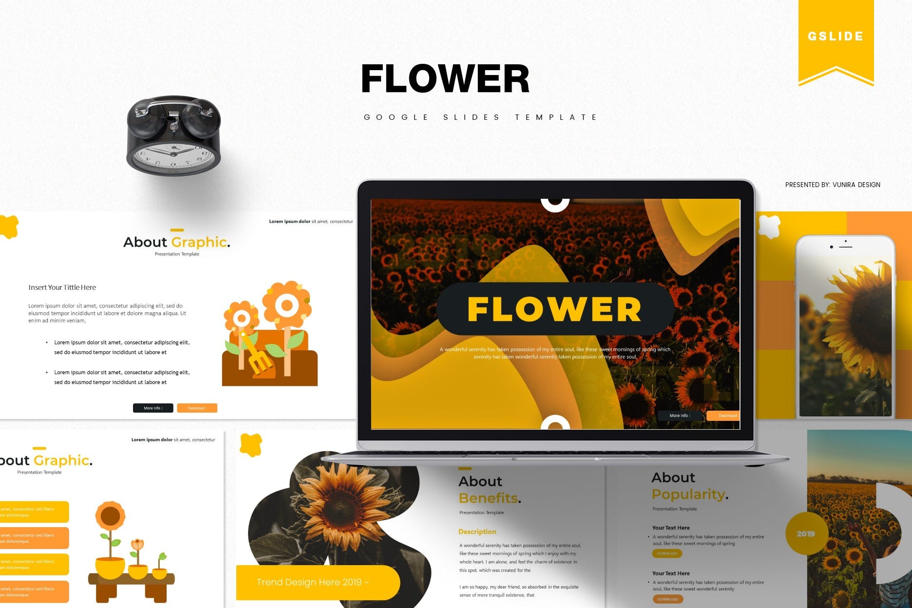 Cover image of Flower | Google Slides Template.