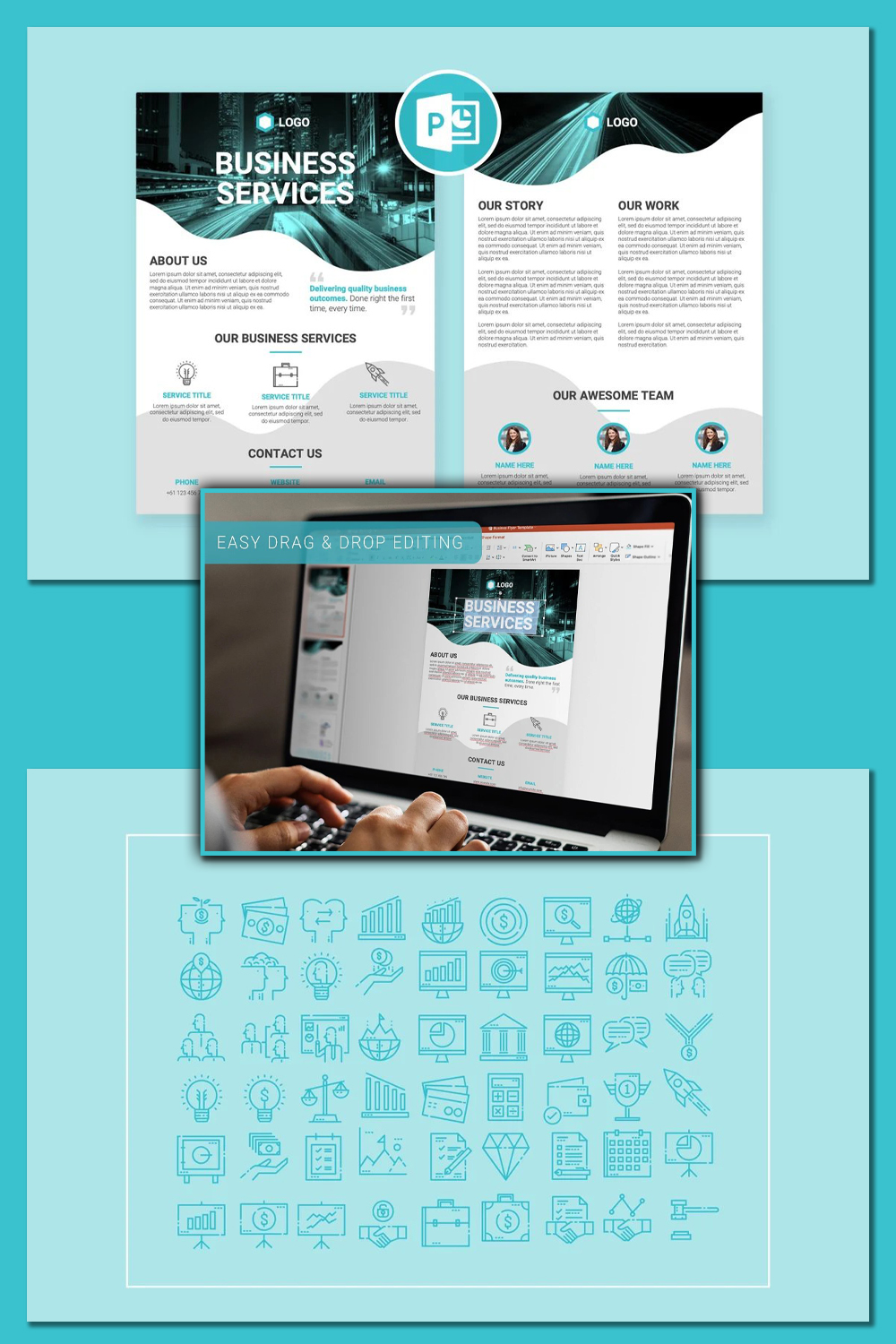 editable brochure template business pinterest 1000 1500 635