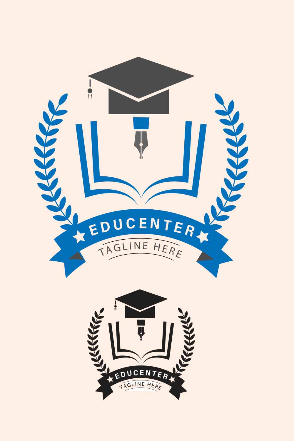 Educenter School, University, College Logo Design pinterest image.