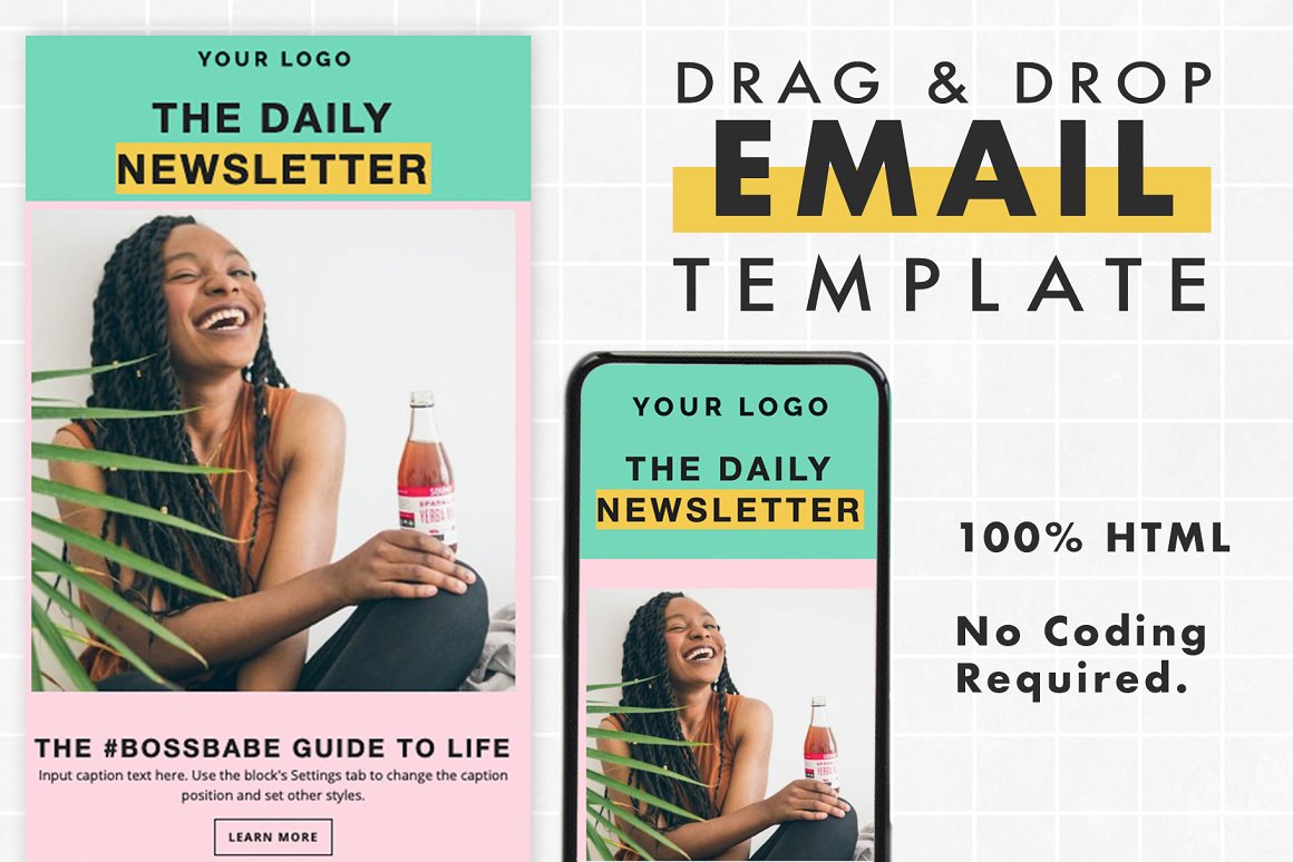 A selection of images of gorgeous email design templates.