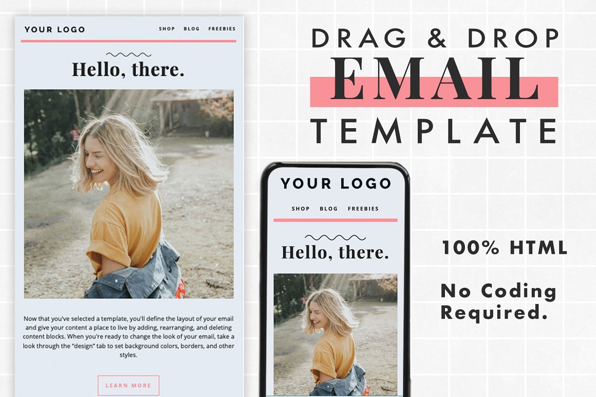 A selection of images of an elegant email design template.