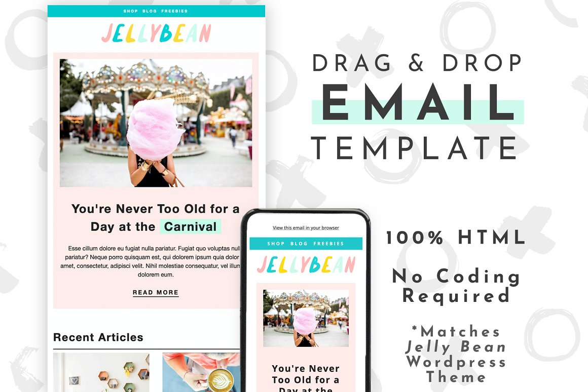 Set of images of adorable email design template.