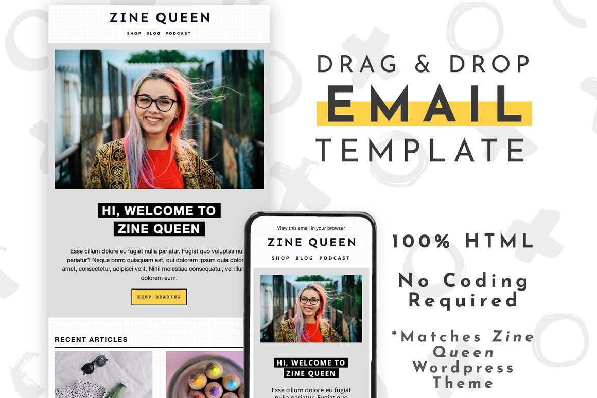 A selection of images of gorgeous email design templates.