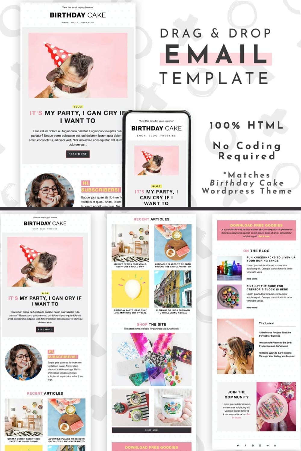 Collection of images of enchanting email design template.