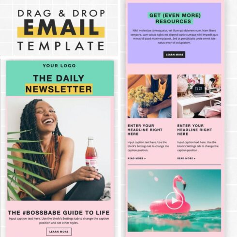 An image pack of beautiful email design templates.