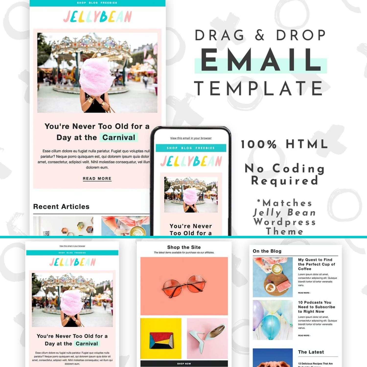 Collection of images of enchanting email design template.