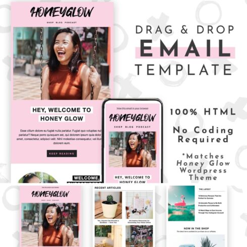 Set of images of colorful email design templates/