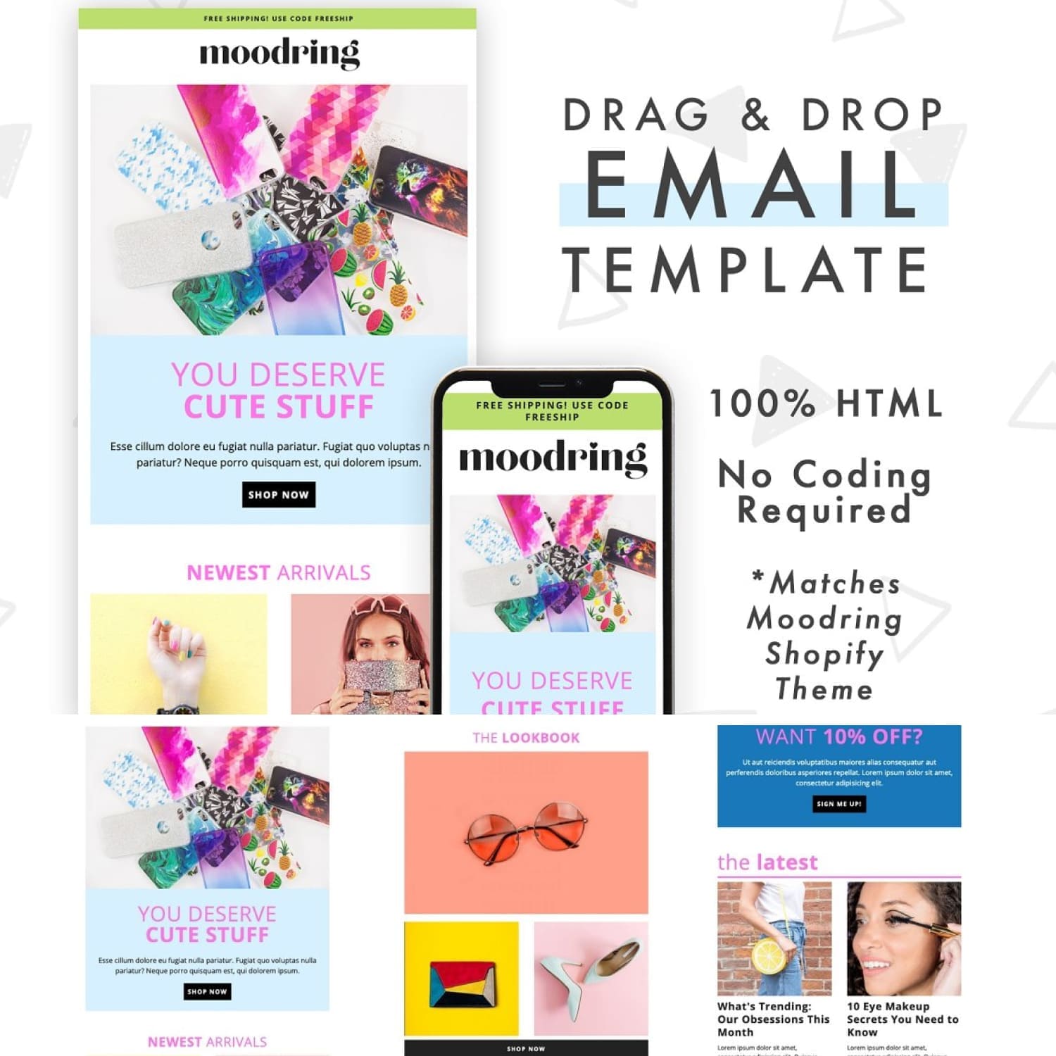 Cover with images of adorable email design templates.