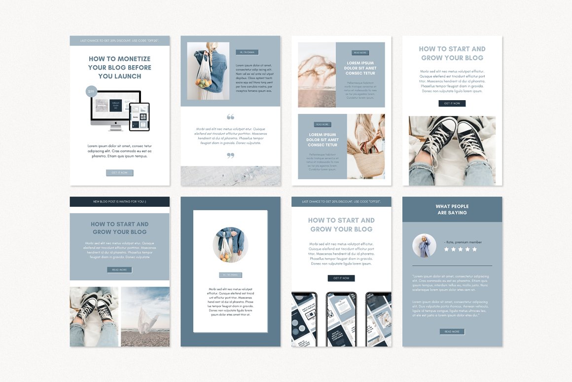 An image pack of a great email design template.