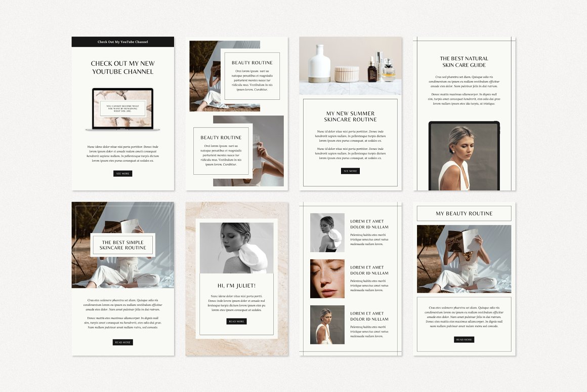 Bundle with images of amazing email design template.