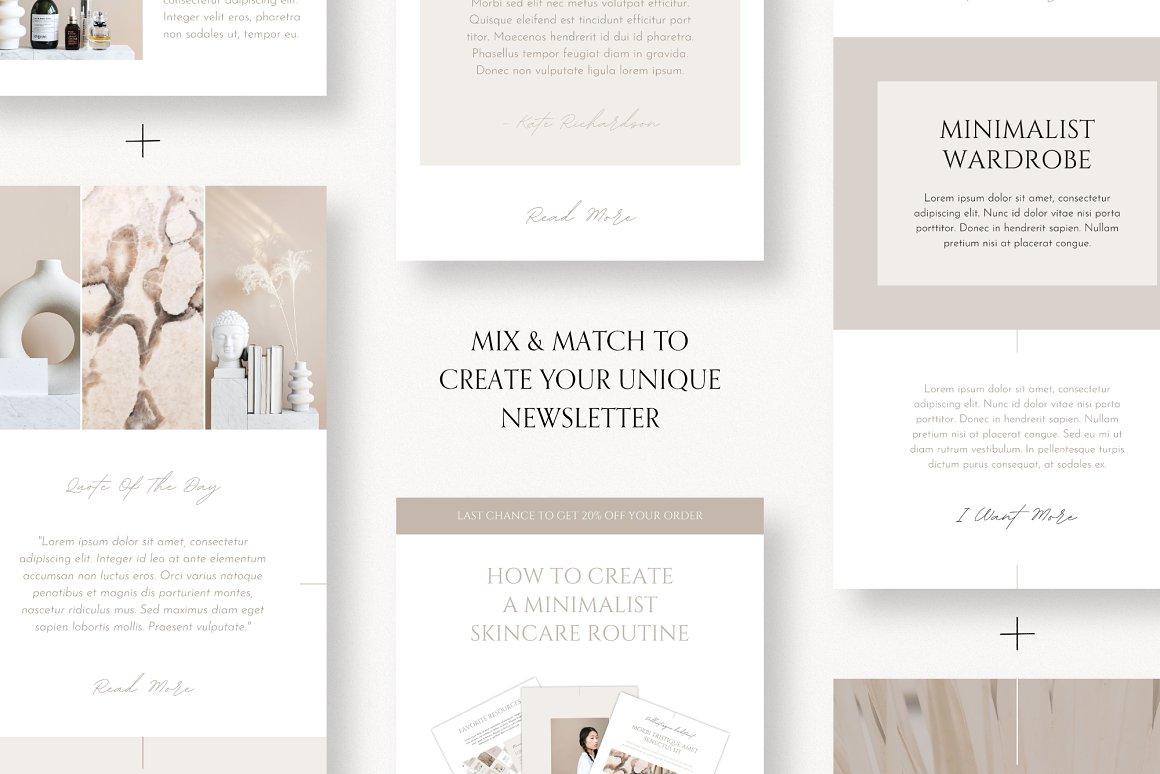 An image pack of irresistible email newsletter design templates.