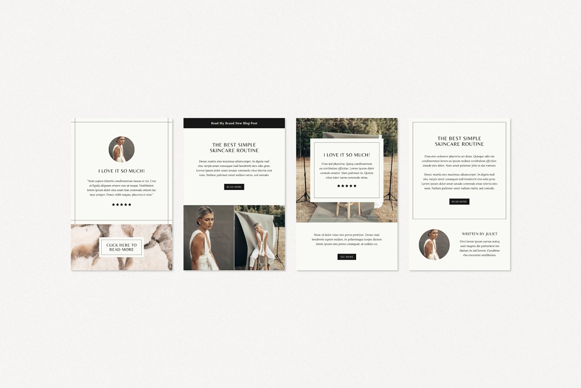 Compilation of images of irresistible email design template.