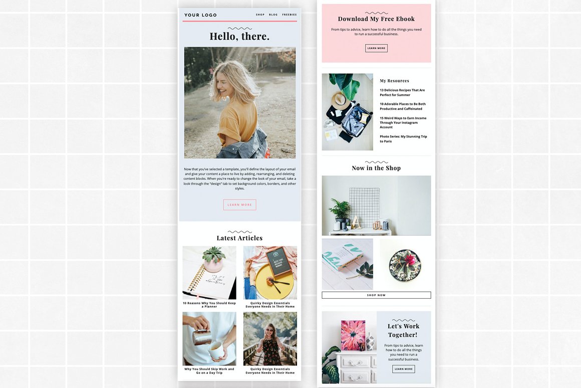 Cover with images of adorable email design templates.