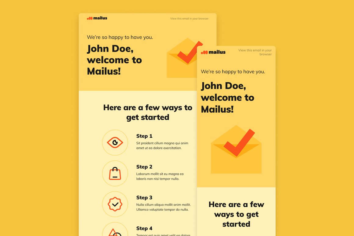 A bundle of images of an adorable email design template.