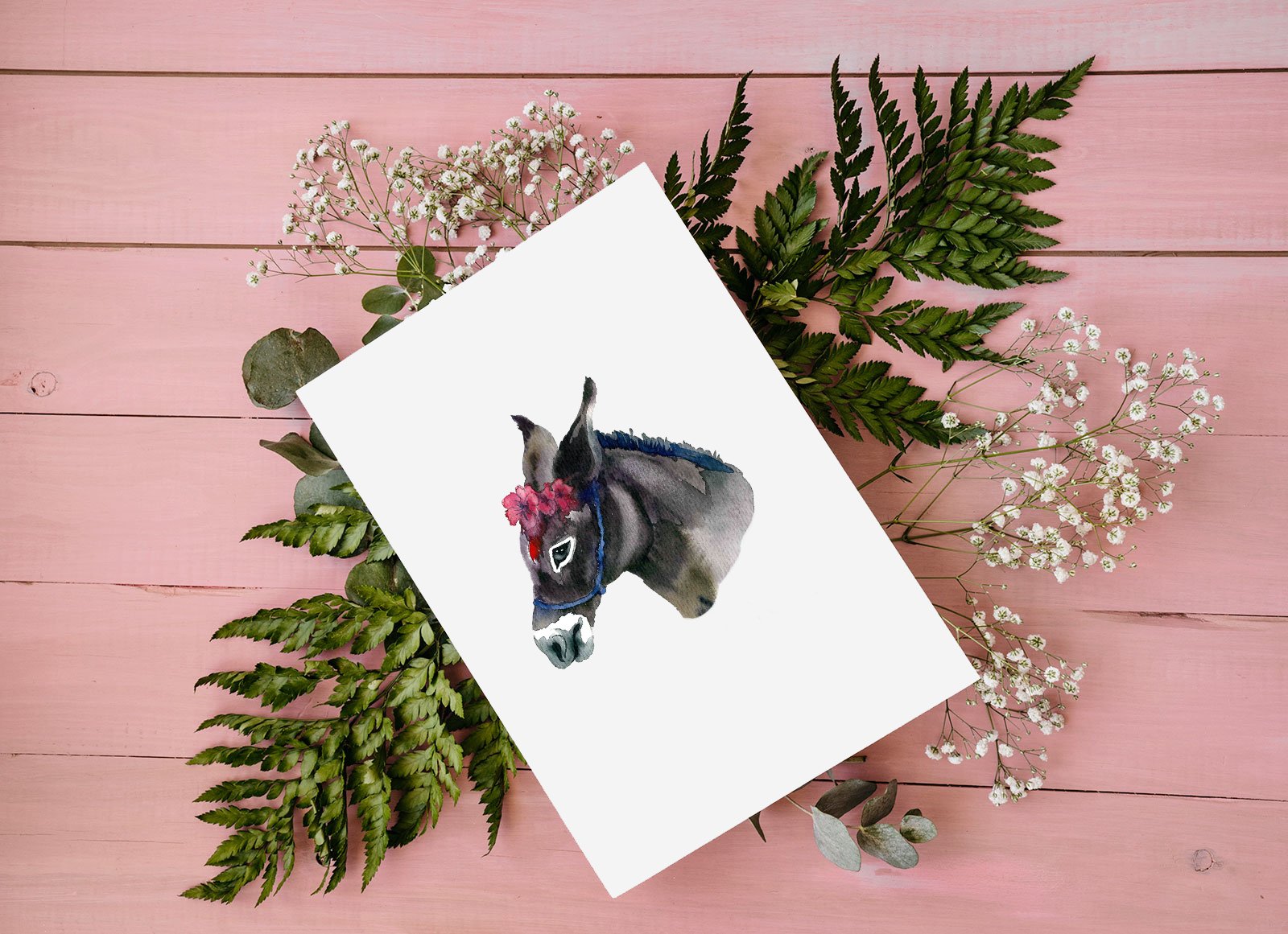 Nice minimalistic white card with the horse.